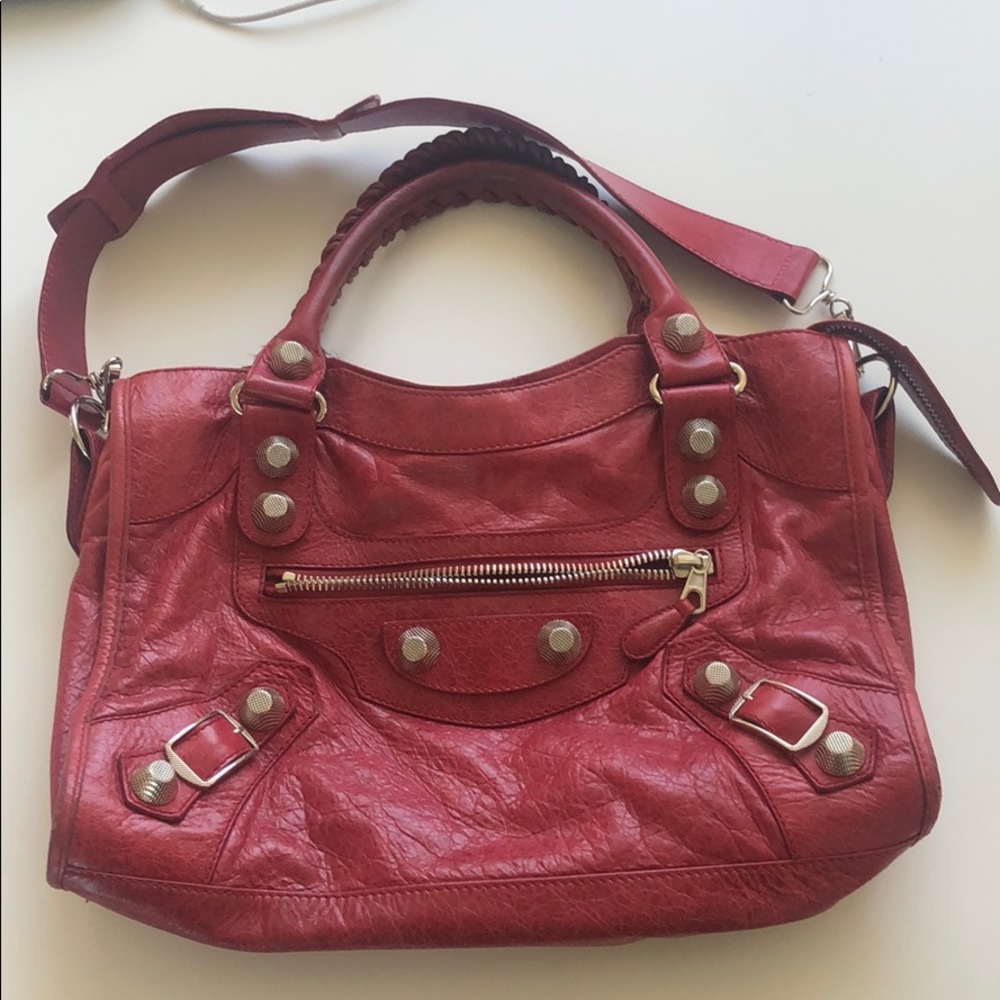 Red Balenciaga city bag in great condition